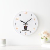 Schwarze Katze-Meow-A-Ween-Acrylmauer-Uhr Große Wanduhr (Zuhause)