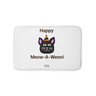 Schwarze Katze Meow-A-Ween-Bath-matte Badematte