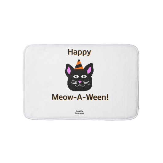 Schwarze Katze Meow-A-Ween-Bath-matte Badematte (Vorderseite)