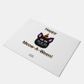 Schwarze Katze Meow-A-Ween-Doormat Fußmatte (Schrägansicht)