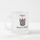 Schwarze Katze Meow-A-Ween kleine Mattierte Tasse  (Links)