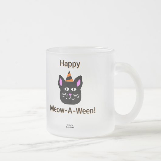 Schwarze Katze Meow-A-Ween kleine Mattierte Tasse  (Rechts)