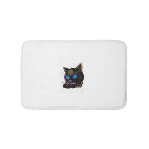 Schwarze Katze Meowgic, Halloween-Hexe, Hexerei-St Badematte