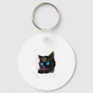 Schwarze Katze Meowgic, Halloween-Hexe, Hexerei-St Schlüsselanhänger