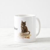 Schwarze Katze Miauen Kaffeetasse (VorderseiteRechts)