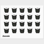 Schwarze Katze Miaut  Quadratischer Aufkleber (Blatt)