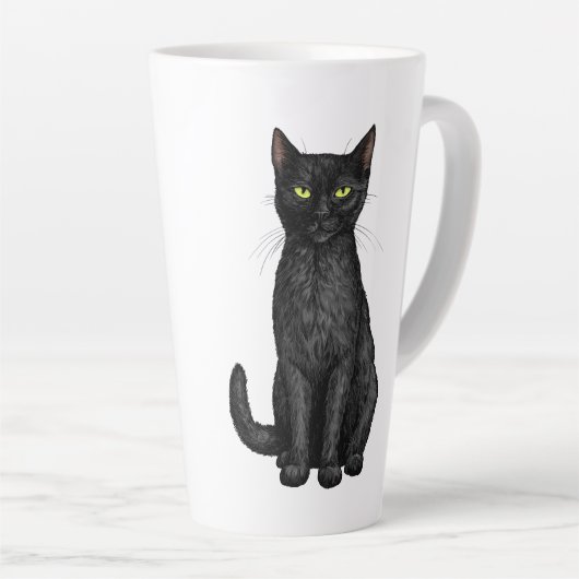 Schwarze Katze Milchtasse (Rechte Ecke)