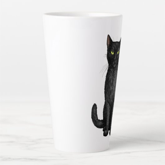 Schwarze Katze Milchtasse (Vorderseite)