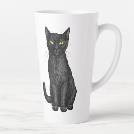 Schwarze Katze Milchtasse (Rechts)