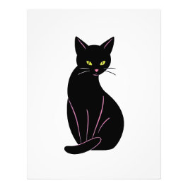 Schwarze Katze Minimal Illustration Fotodruck