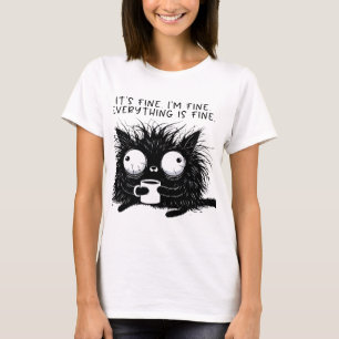 SCHWARZE KATZE MIR GEHT'S GUT LUSTIGER SPRUCH T-Shirt