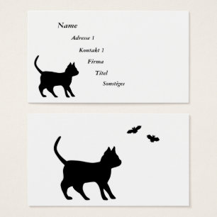 Schwarze Katze mit Bat