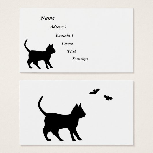 Schwarze Katze mit Bat (Vorne & Hinten)