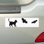 Schwarze Katze mit Bat Autoaufkleber (Auf Auto)