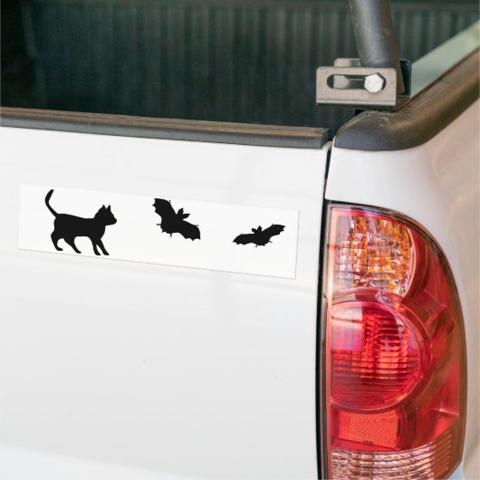 Schwarze Katze mit Bat Autoaufkleber (Auf Lkw)