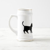 Schwarze Katze mit Bat Bierglas (Links)