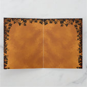 Schwarze Katze mit Bat, glückliches Erntedankfest Karte (Innenseite)