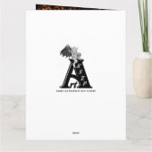 Schwarze Katze mit Bat, glückliches Erntedankfest Karte (Rückseite)