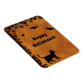 Schwarze Katze mit Bat, glückliches Halloween Magnet (Rechte Seite)