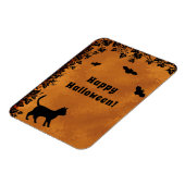Schwarze Katze mit Bat, glückliches Halloween Magnet (Linke Seite)