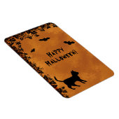 Schwarze Katze mit Bat, glückliches Halloween Magnet (Rechte Seite)