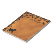 Schwarze Katze mit Bat, glückliches Halloween Notizblock (Rotiert)