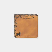 Schwarze Katze mit Bat, glückliches Halloween Post-it Klebezettel (Vorderseite)