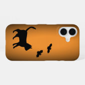 Schwarze Katze mit Bat iPhone 16 Hülle (Rückseite (Horizontal))