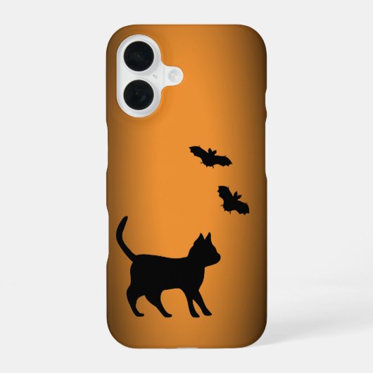 Schwarze Katze mit Bat iPhone 16 Hülle (Rückseite)