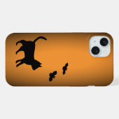 Schwarze Katze mit Bat iPhone Hülle (Rückseite (Horizontal))