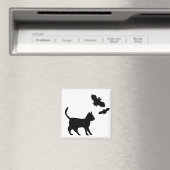 Schwarze Katze mit Bat Magnet (In Situ (Geschirrspüler))