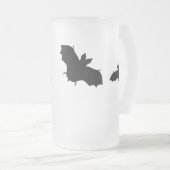 Schwarze Katze mit Bat Mattglas Bierglas (VorderseiteRechts)