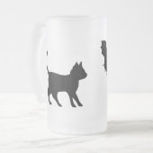 Schwarze Katze mit Bat Mattglas Bierglas (Vorderseite Links)
