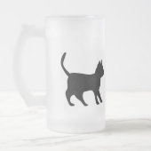 Schwarze Katze mit Bat Mattglas Bierglas (Links)
