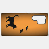 Schwarze Katze mit Bat Samsung Galaxy Hülle (Rückseite (Horizontal))