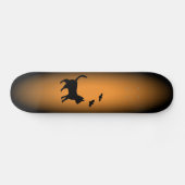 Schwarze Katze mit Bat Skateboard (Horizontal)