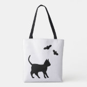 Schwarze Katze mit Bat Tasche (Rückseite)