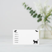 Schwarze Katze mit Bat Visitenkarte (Stehend Vorderseite)