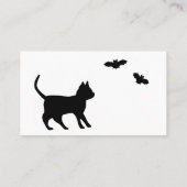 Schwarze Katze mit Bat Visitenkarte (Rückseite)