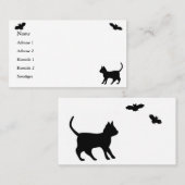 Schwarze Katze mit Bat Visitenkarte (Vorne/Hinten)