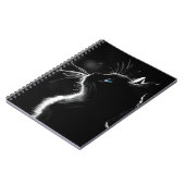 Schwarze Katze mit blauem Auge Notizblock (Linke Seite)