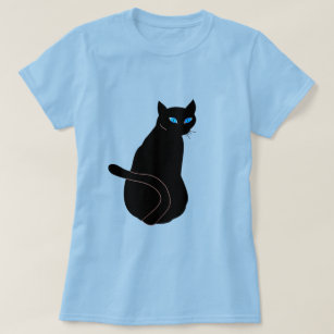 Schwarze Katze mit blauen Augen - Methan T-Shirt