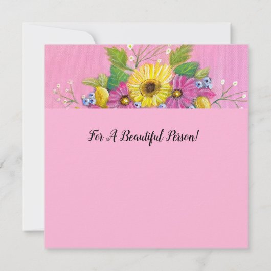 Schwarze Katze mit Blume Crown (Rückseite)