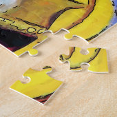 Schwarze Katze mit Blume Puzzle (Seite)