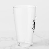 Schwarze Katze mit Blume und portugiesischer Auspr Glas (Rechts)