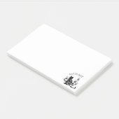 Schwarze Katze mit Blume und portugiesischer Auspr Post-it Klebezettel (angewinkelt)