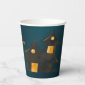 Schwarze Katze mit Bonbons, Halloween Pappbecher (Rückseite)