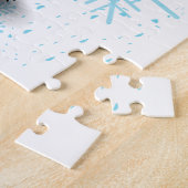 Schwarze Katze mit dem Hut des Weihnachtsmanns Puzzle (Seite)