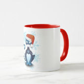 Schwarze Katze mit dem Hut des Weihnachtsmanns Tasse (VorderseiteRechts)