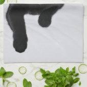 Schwarze Katze mit der roten Weihnachtsmannmütze Geschirrtuch (Gefaltet)